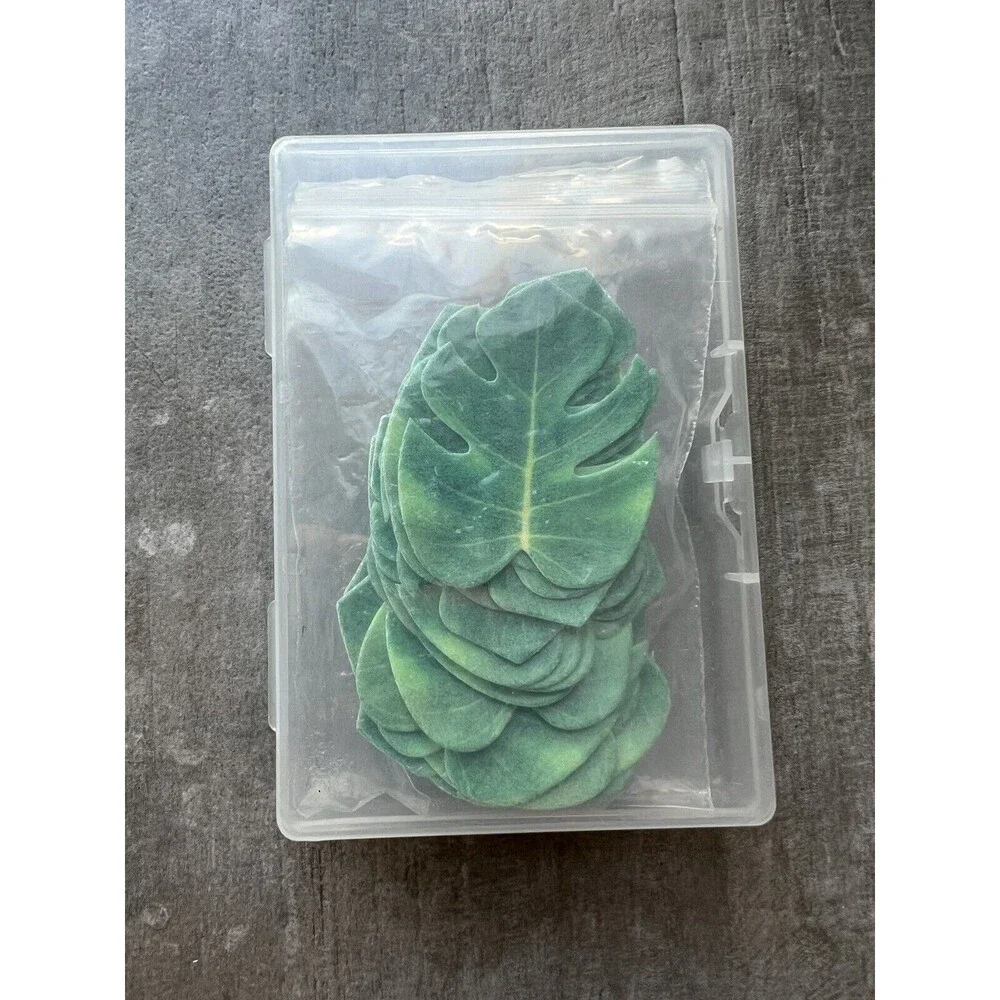 20 Pcs Edible Tropical Turtle Leaves Cupcake Toppers Palm Leaf Cake Decorations